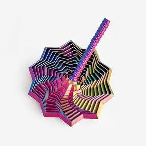 3D Printed Sensory Fidget Spinner Model, Visual Illusion Hexagonal Rotation Spiral Decor, Stress Relief Board Game, Geometric Design, Office Gift
