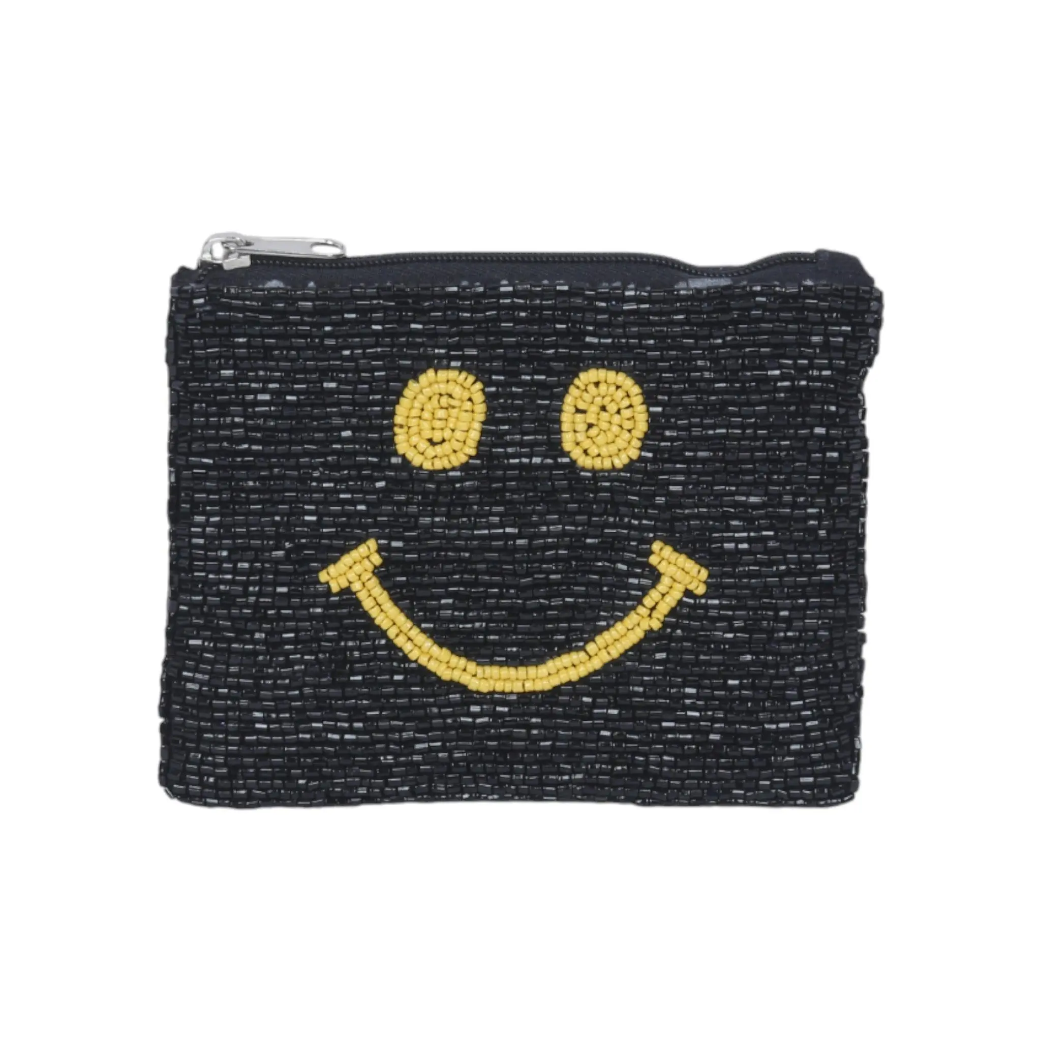 Smiley Face Themed Fully Breaded Coin Purse 