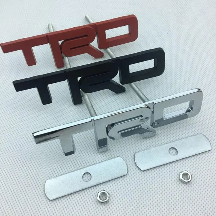 TRD Red Front Emblem - High-Quality, Durable, Stylish Car Sticker Accessory for Hilux, Fortuner, Camry, Yaris, Tacoma, 4Runner Vehicles Car Decals Adhesive Decals