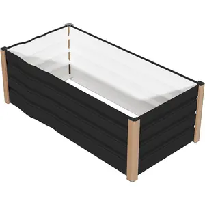 1 Pcs Heavy Duty Aluminum Raised Garden Bed Weather Rust Resistant Open Bottom Planter Box with Rounded Corners Sturdy Structure for Outdoor Vegetable Growing