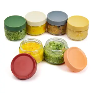 Glass Dressing Containers To Go Sauce Cups Mini Condiment Dip Jars with Lids Lunch Box Accessories,6-Pack