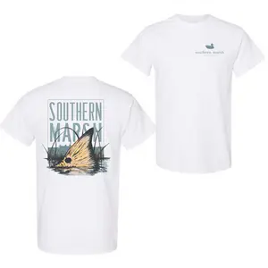 Southern Marsh Tail T-Shirt, Vintage Fish Graphic Tee, Coastal Fishing Shirt for Men Women, Unisex Cotton Comfort Fit Casual Streetwear, Classic Outdoor Apparel, Trendy Vintage Graphic Tee