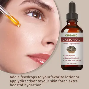 Organic Castor Oil - 100% Pure Certified USDA Organic, Cold Pressed & Hexane-Free, For Eyelashes, Eyebrows, Hair, Skin & Wellness Packs -1oz Glass Bottle & Dropper Haircare Natural