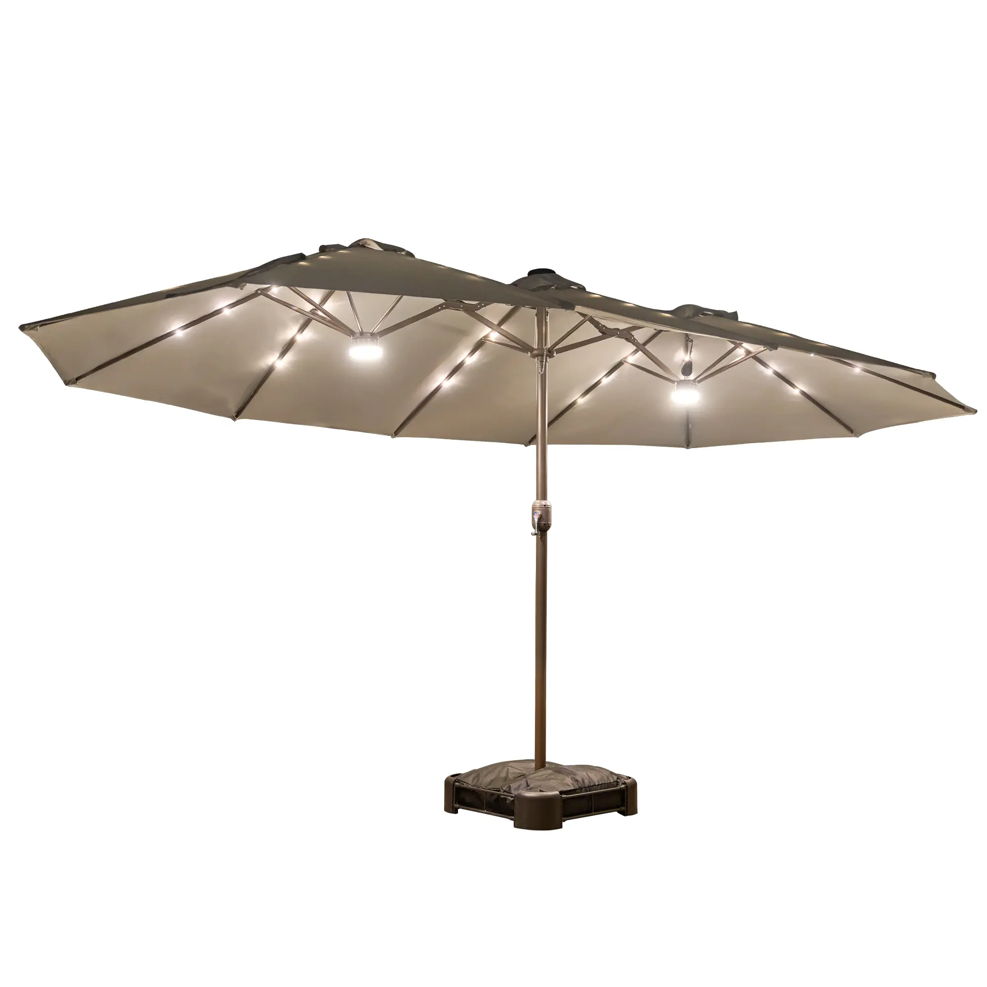 Light Grey With Solar Warm Lights