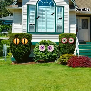 6pcs Halloween Eyeball Decorations - with Glowing Eyes - Outdoor/Indoor Halloween Yard, Garden, Haunted House - Easy Pole Mount - Durable Plastic Spooky Decor - No Batteries Needed - Perfect for Halloween Party Displays, Yard Decorations, E