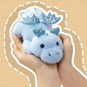 Jiajchuf Mini Dragon Plush Toy 11", Soft Blue & Stuffed Animal, Cute Pocket-Sized Fluffy Baby Dragon Doll, Kids & Collectors Gift