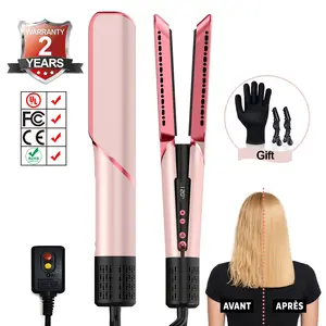 1pc Summer Cold Air Lightweight Hair Straightener with flow Hair Blower 2 In 1 Multifunctional Hair Styling Tools Hair Dryer & Hair Straightener & Hair Curler Ionic Wet to Dry with Cold Wind or Hot Wind 4 Temperature Adjustable Straightening Iron