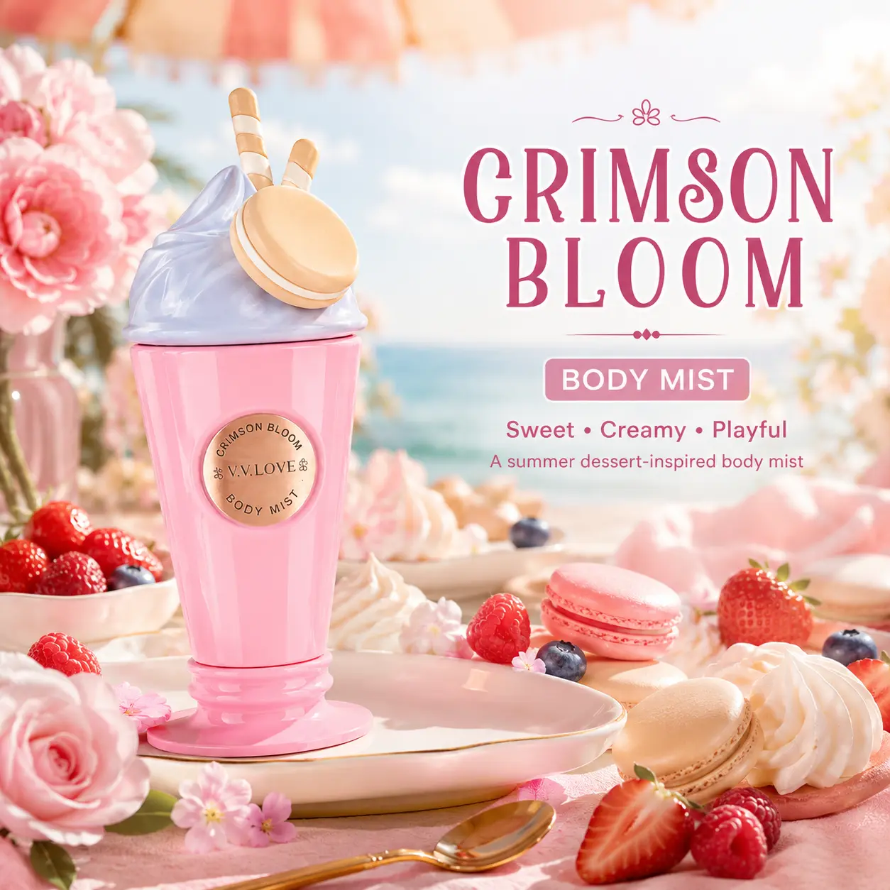 Gourmand fragrance for women—macaron ice cream—a fresh, sweet, and summery scent (200ml).