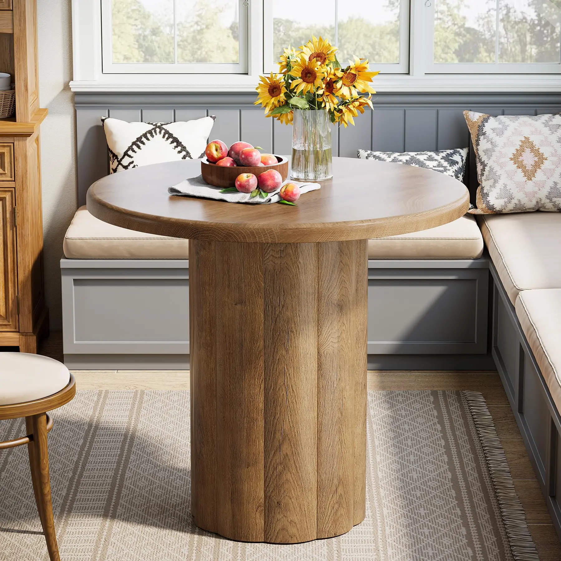 Tribesigns 31.5-Inch Dining Table For 2-4, Small Kitchen And Living Room, Sturdy Base, Brown