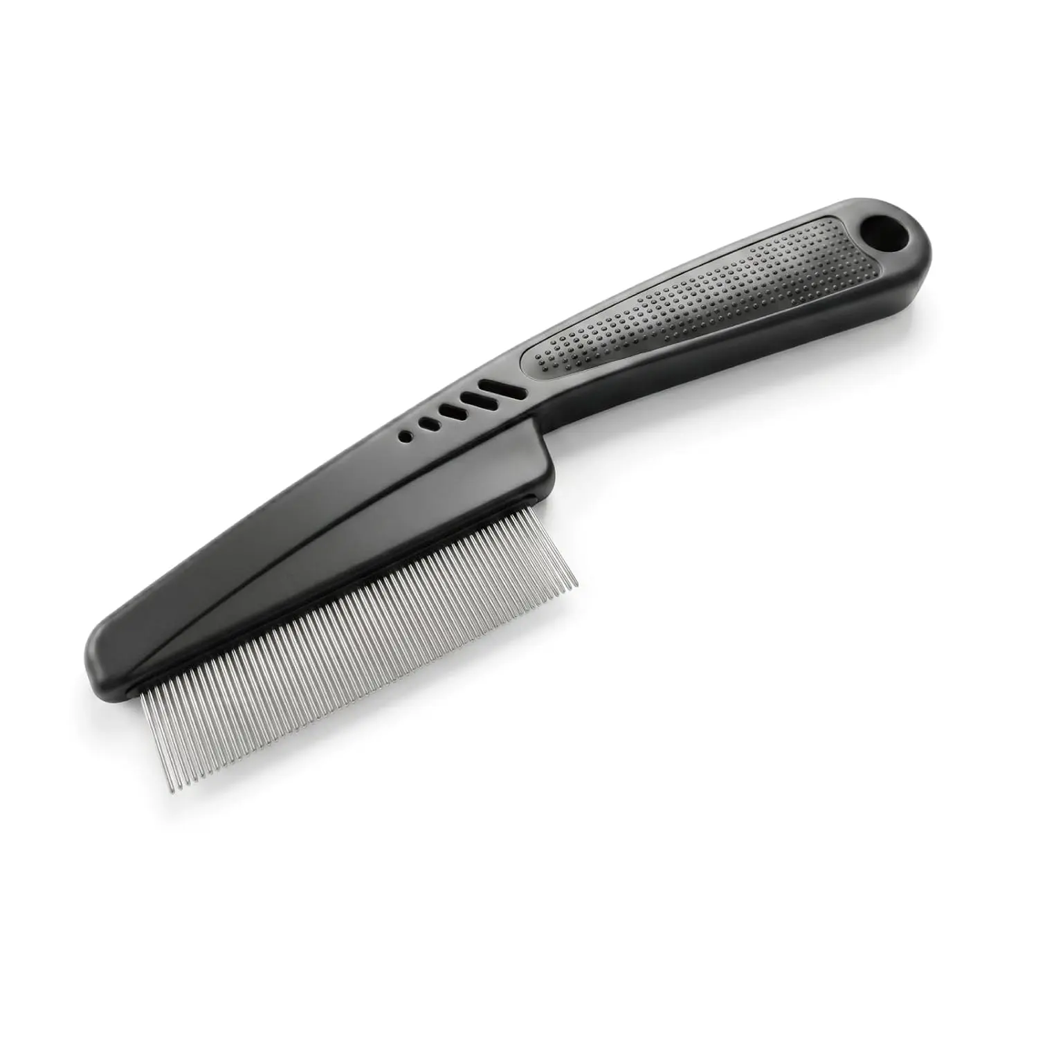 1.0mm Fine Tooth Stainless Steel Dandruff Comb | Scalp Exfoliation, Flake Control, Dry Scalp Care, Loc Maintenance, Durable Design, Black