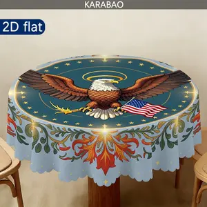 American Eagle Emblem Outdoor Tablecloth, Beautiful Wreath Design Picnic Camping Decor, Perfect Home Kitchen Dining Room Decoration Gift