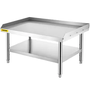 fathersdaygift VEVOR Stainless Steel Equipment Grill Stand, 48x 30x 24 Inches Stainless Table, Grill Stand Table with Adjustable Storage Undershelf, Equipment Stand Grill Table for Hotel, Home, Restaurant Kitchen