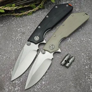Dual Thumb/Flipper Opening D.O.C Pocket Folding Knife, 3.86in D2 Blade G10 Handle, Versatile Outdoor Camping Utility EDC Knives