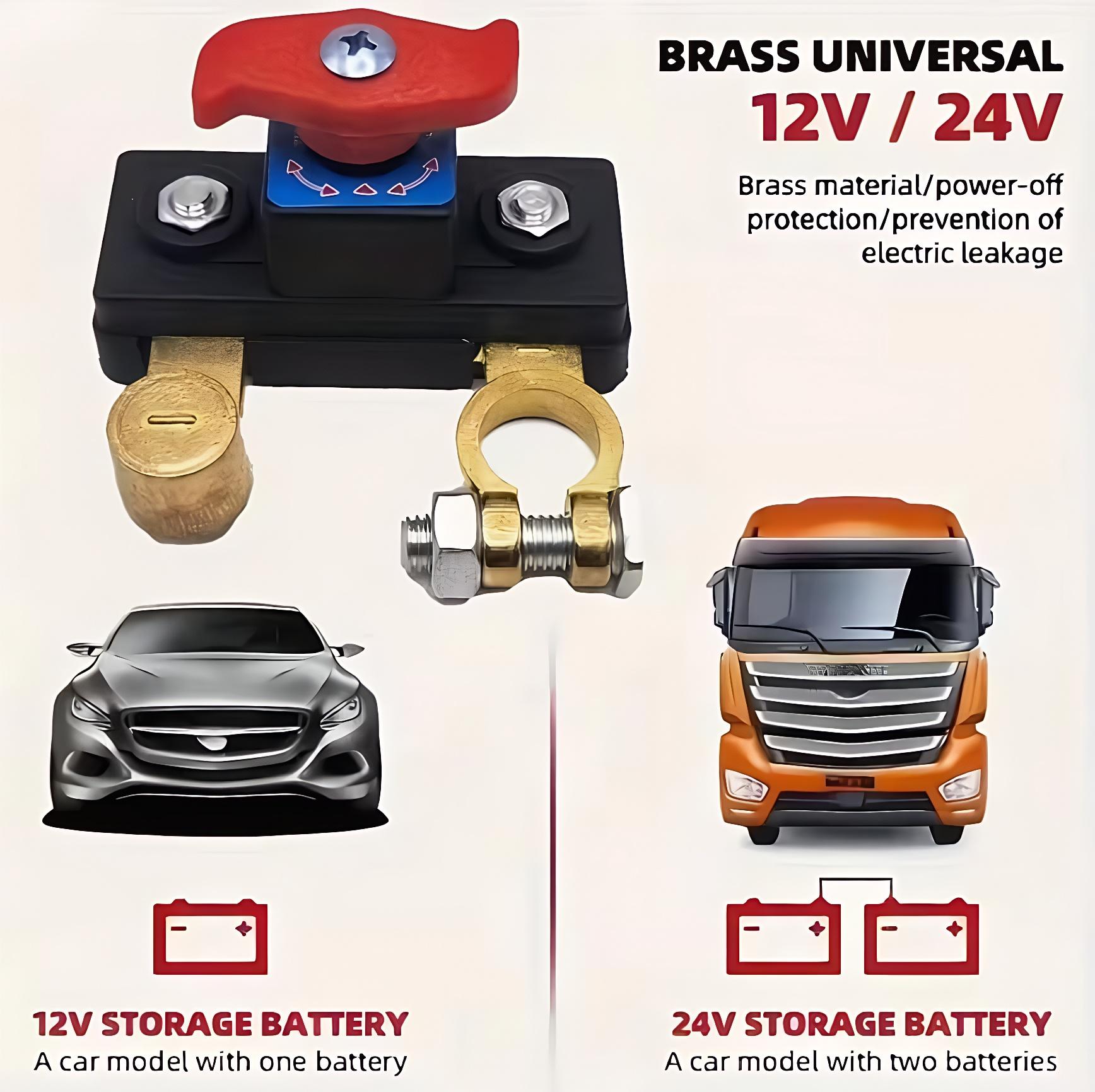 Battery Disconnect Switch 12 Volt 24 Volt, High Conductivity Battery Cut Off Switch, Pure Copper Manual Rotary Battery Shut Off Switch for Car Truck RV Boat Power Control