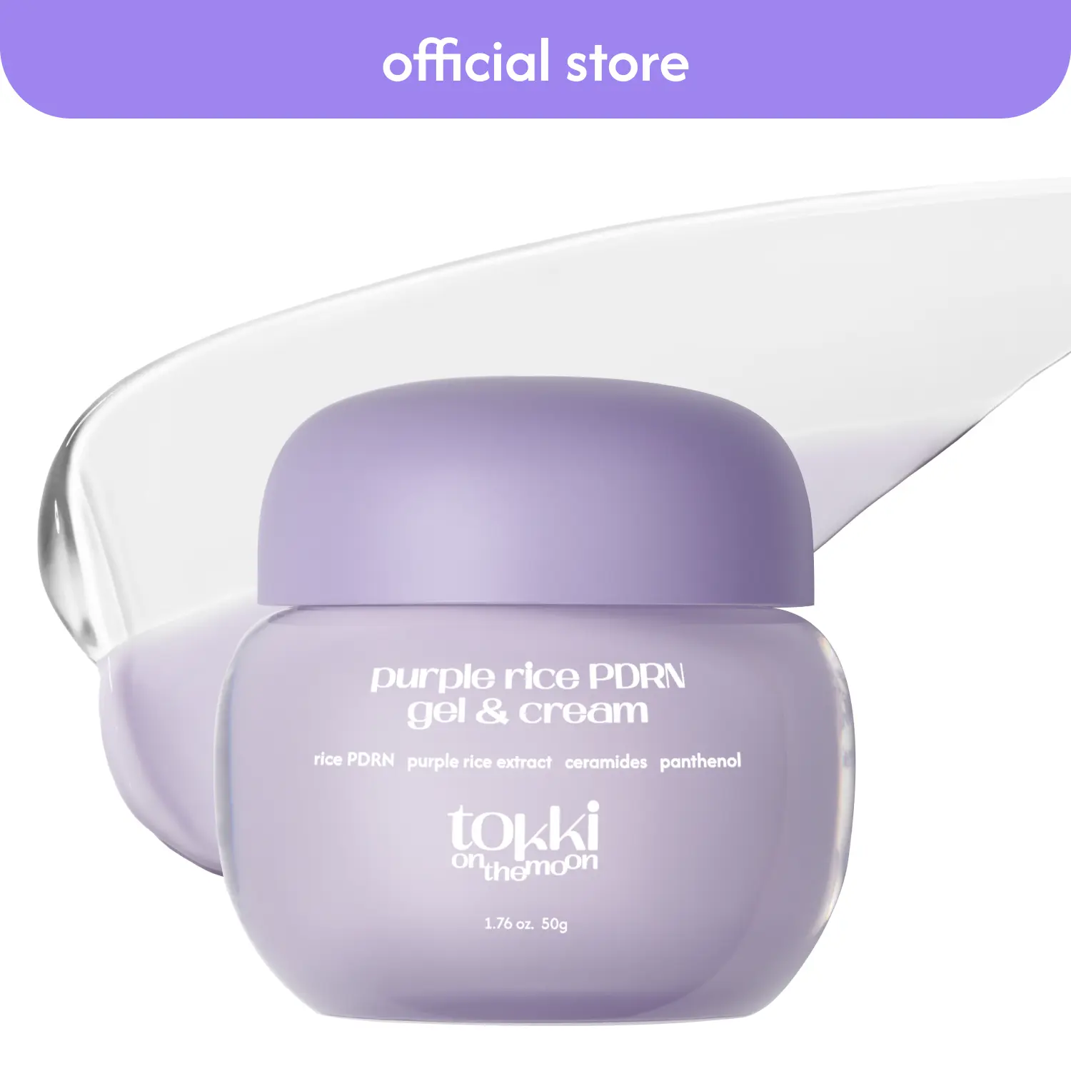 tokki on the moon purple rice PDRN gel serum & barrier cream | Lightweight deep hydration Moisturizer | Enhancing Skin Barrier | Soothing/Calming | Ceramide | Phanthenol | Vegan Korean Skincare | 1.69 fl.oz. (50g)
