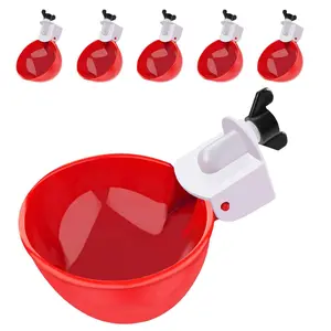 Automatic Chicken Water Cups Set of 10/8/6, Leak-Proof Deep Design, Poultry Drinking Fountain with Installation Hole Puncher, Suitable for Chicks Ducks Geese Turkeys Rabbits