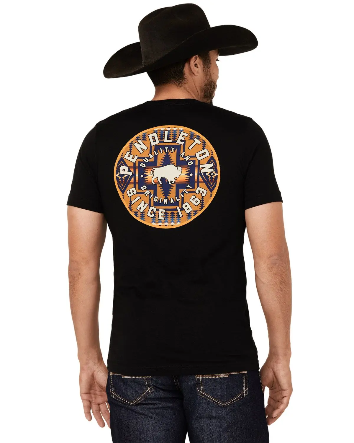 Pendleton Men's Boot Barn Bison Harding Logo Short Sleeve Graphic T-Shirt - Rg1270-74607