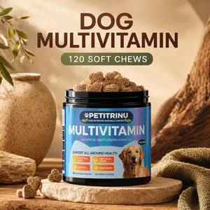 Dog Multivitamin Chews for All Breeds, 120 Soft Chews Chicken Flavor, Daily Dog Supplement with Vitamins, Probiotics, Glucosamine, Omega 3, Biotin and CoQ10 for Skin Coat, Joint, Gut and Heart Wellness