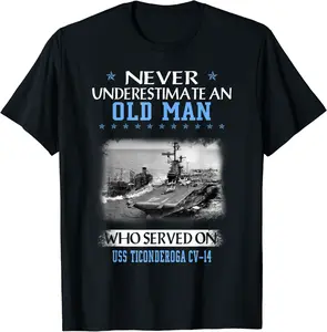USS Ticonderoga CV-14 Veterans Day Father Day T-Shirt - Elizabethtej Shop 67B08Y18YSZH