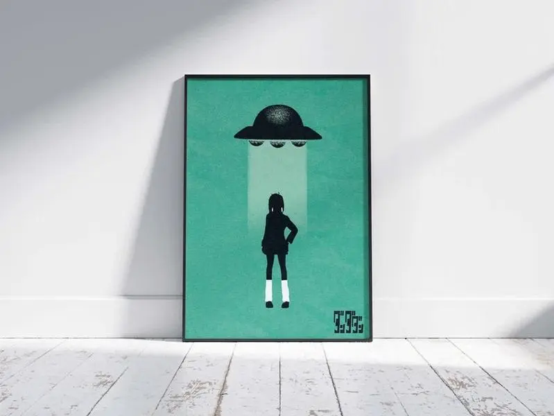 Momo Dandadan Poster Anime Wall Decor, Minimalist Anime Movie Poster, Retro Vintage Art Print Wall Art Home Decor