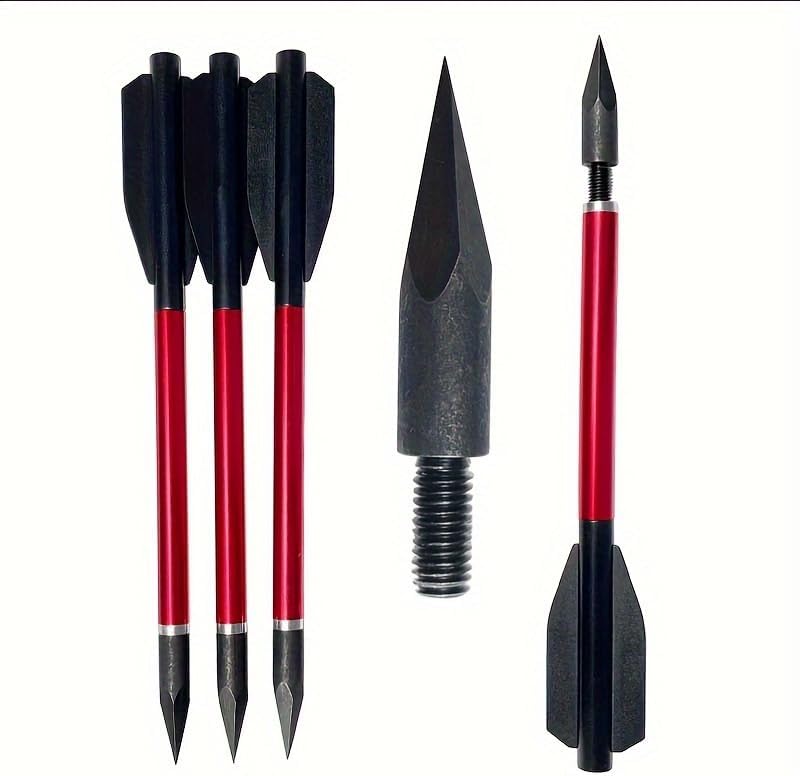 6.7" Aluminum Crossbow Bolts 5 Bright Colors, Replaceable Tips for 50-60 lb Crossbows - Target Practice & Small Game Hunting, Adult Use