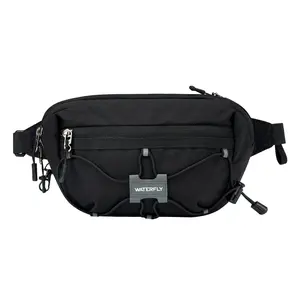 WATERFLY Lightweight Small Fanny Pack: 1.5L Mini  Crossbody Waist  Hip Bag with RFID Blocking, Anti-Theft & Water Resistant Pouch for Women Men Travel Hiking  Walking EDC