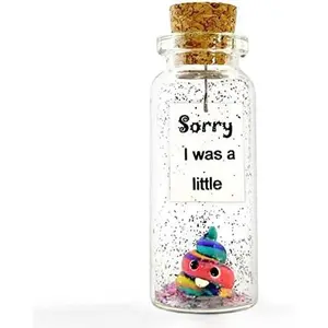 I'm Sorry Gifts for Her and Him - Personalised Apology Gift - Cute Poop in a Jar and Sorry Card - Forgive Me Bear Present Idea