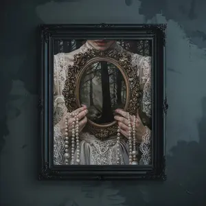 Moody Gothic Victorian Woman unframed Poster, Dark Gothic Wall Art, Dark Academia, Gothic Wall Home Library Decor