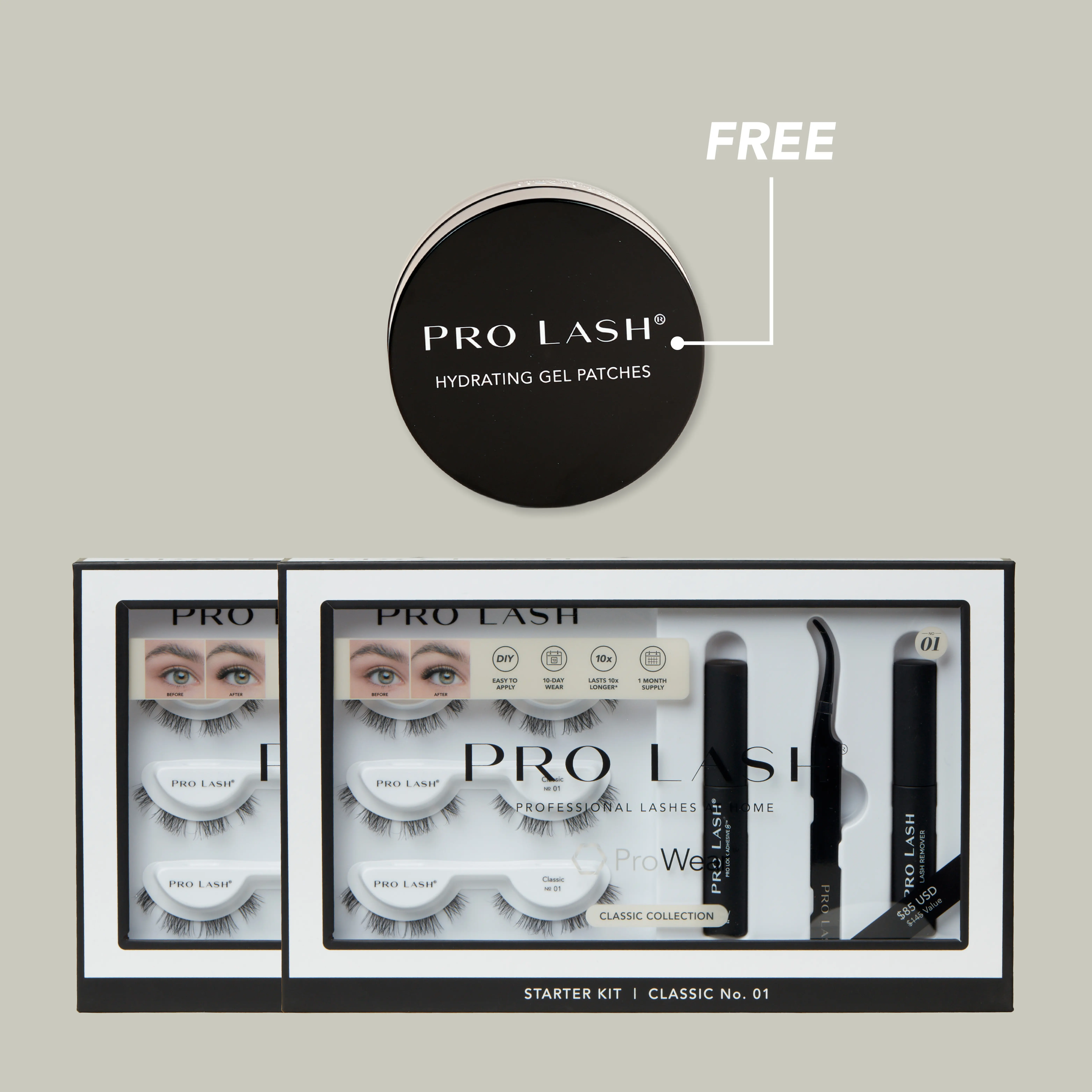 DIY Lashes Pro Wear Starter Kits - Buy 1 Get 1 Bundle, Free Hydrating Gel Patches - Holiday Gifting Beauty & Personal Care Set