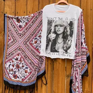 2025 Bohemian-style new artistic and fresh polyester women’s ethnic-style T-shirt