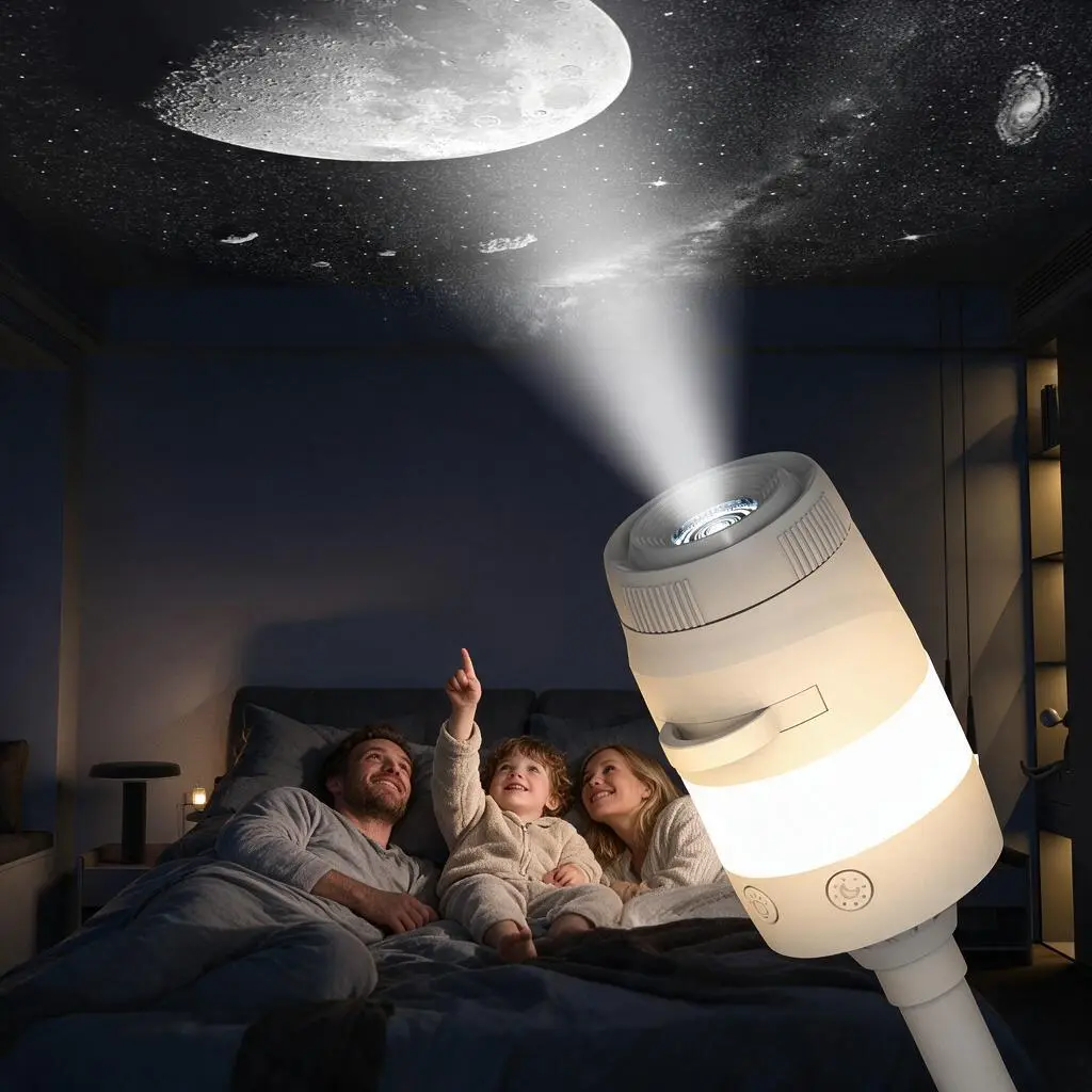 Galaxy Star Projector, Night Light with Dual Mode & Multiple Slides, 360° Adjustable USB Portable Holiday Ambiance Lamp for Bedroom Living Room Kids Room, Gift for Kids Teens Adults Family Couple Game Night