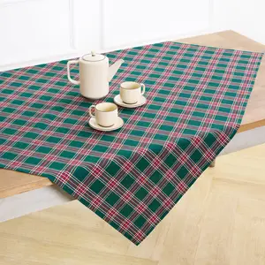 Green Tartan Plaid Table Throw