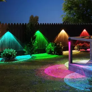 Solar Powered Fence Light, 10 Light Modes LED Fence Light, Outdoor Light for Fence Pillar Terrace Pool Wall Decoration, Solar Post Lights, Solar Garden Lights, Solar Landscape Lights