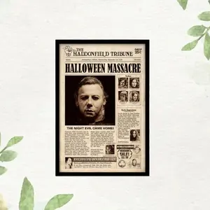 1978 Halloween Movie Poster, Michael Myers Killer Horror Poster, Perfect for Halloween Decorations & Gifts, Retro Style Film Artwork
