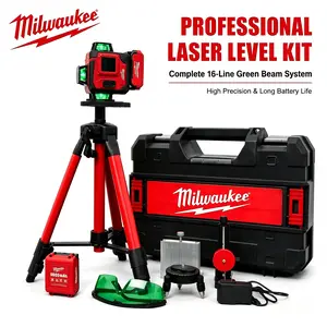 Milwaukee 16 Line Green 360° Self Level Laser Level Kit, 4D Horizontal Beam With Tripod & Long Lasting Battery