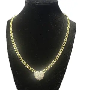 Xuping Collar Con Dije De Corazón En Circonia Oro Laminado - Fashion Accessory