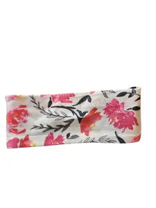 "Pink Floral on Cream" Headband