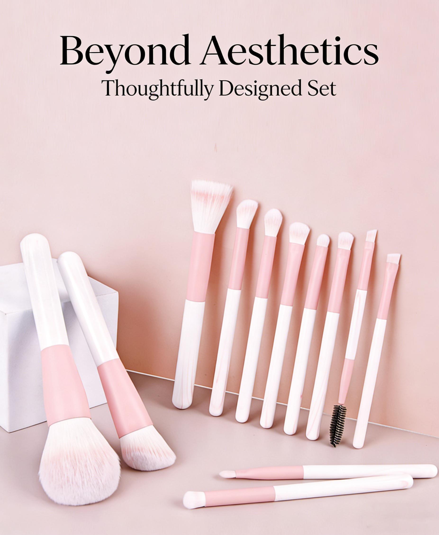 12Pcs Floral Sky Makeup Brush Set, Ultra Soft Bristles with Holder, Complete Beauty Brushes for Beginners