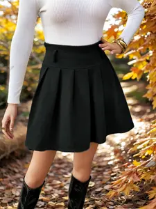 Vintage French High Waist Herringbone Wool-Blend Pleated Midi Skirt, Autumn Winter Slim-Fit A-Line Skirt Preppy Style High Waist Herringbone Wool-Blend Pleated Mini Skirt, Autumn Winter Sweet & Edgy Slim-Fit Skirt Autumn Winter Versatile Slim-Fit Skirt