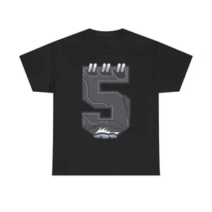 Number 5 Shirt to match Jordan 5 Wolf Grey, Retro 5 Wolf Grey Shirt