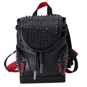 Pre-owned christian louboutin Leather Backpacks Explorer Funk Small Backpack Black Solid 3215038 Leather