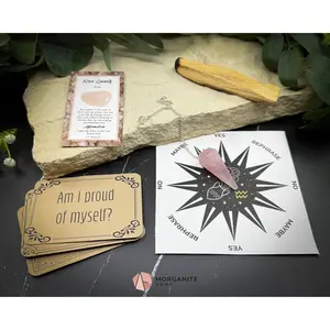 Aquarius Pendulum Set – Astrology Divination Kit with Crystal Pendulum, Zodiac Mat, Gift Box & Mindset Prompts