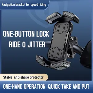 Motorcycle Bicycle Phone Holder, Handlebar Mount, Cell Phone Mount for iPhone Samsung Galaxy 4.7-7 Inches, Universal Smartphone Stand