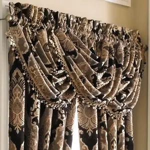 Bradshaw Black Waterfall Window Valance By J Queen
