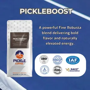 PickleBoost Vietnamese Fine Robusta Specialty Coffee – High-Caffeine Performance Blend with High-Quality Arabica, Bold Caramel Energy for Pickleball, Tennis & Gym Athletes Needing Explosive Power
