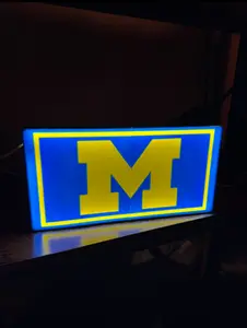 University of Michigan light up LED sign 12in x 6in
