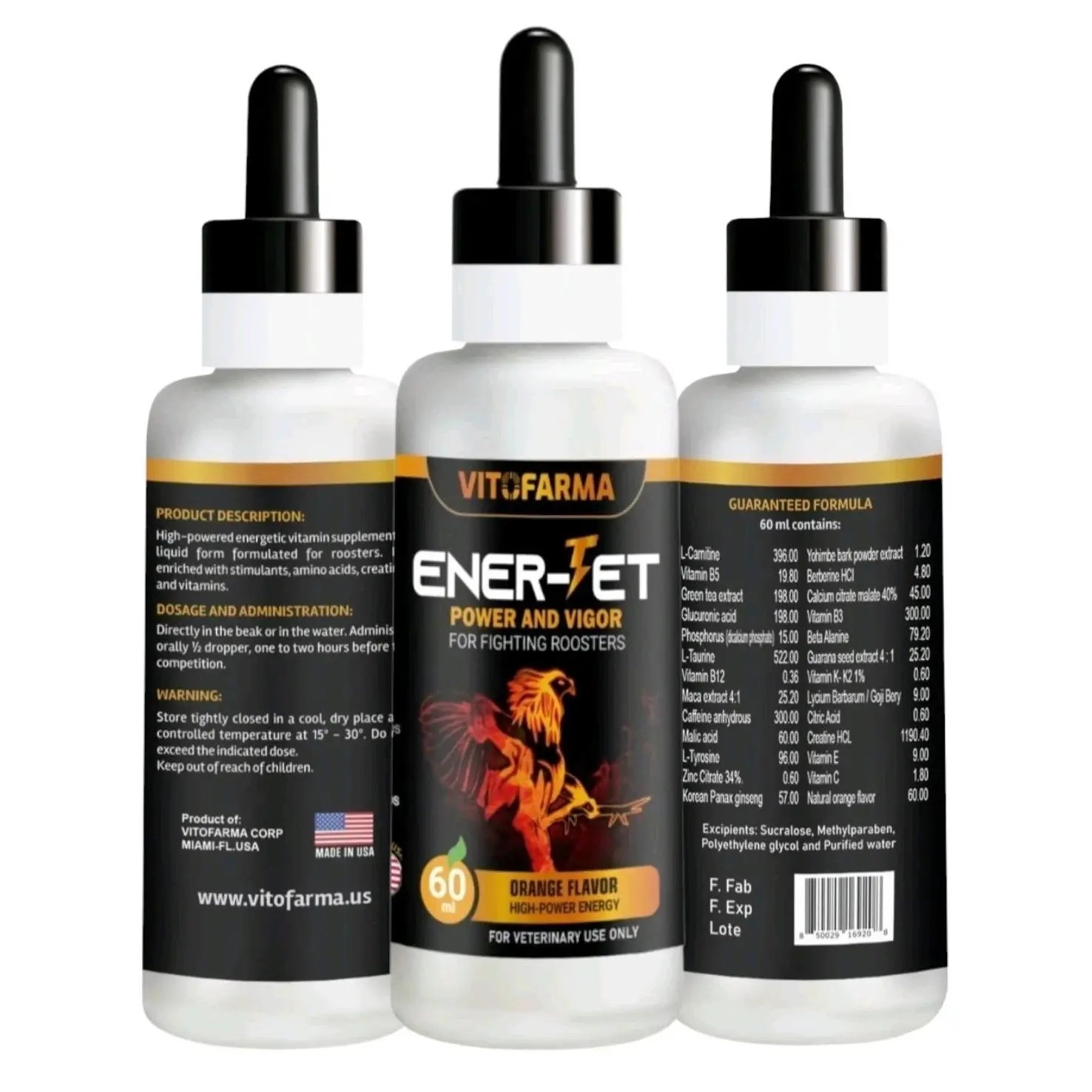 ENER JET PARA GALLOS ENERGÉTICO DE ALTA POTENCIA FOR ROOSTERS WITH CREATINE