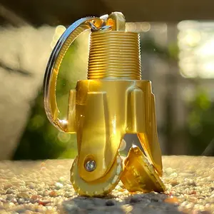 Oilfield Drill Bit Keychain Metal (Gold)