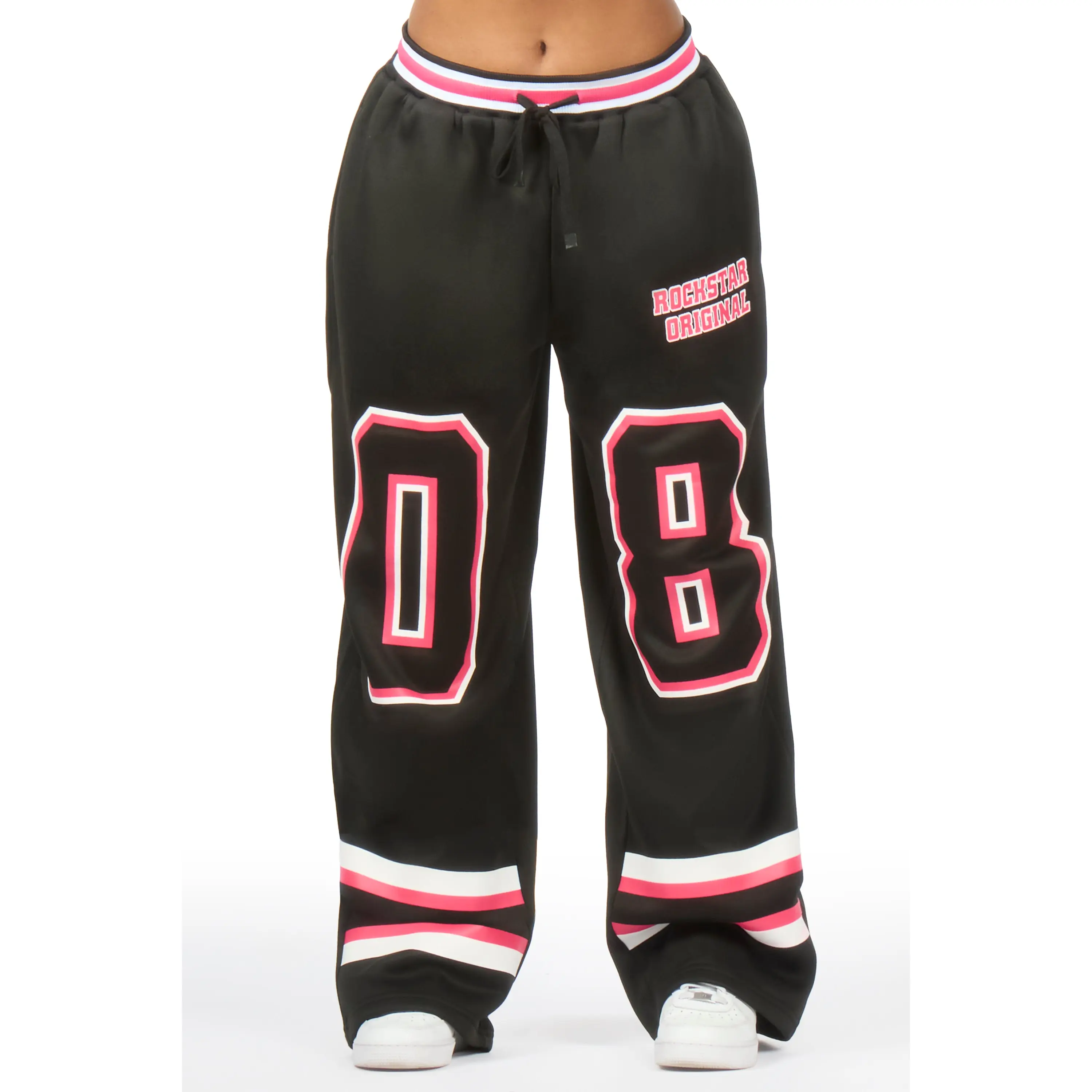 Lenayh Black Baggy Track Pant