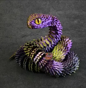 30inches Articulated 3D Printed Snake Toy – Realistic Flexible Serpent Models with Lifelike Eyes